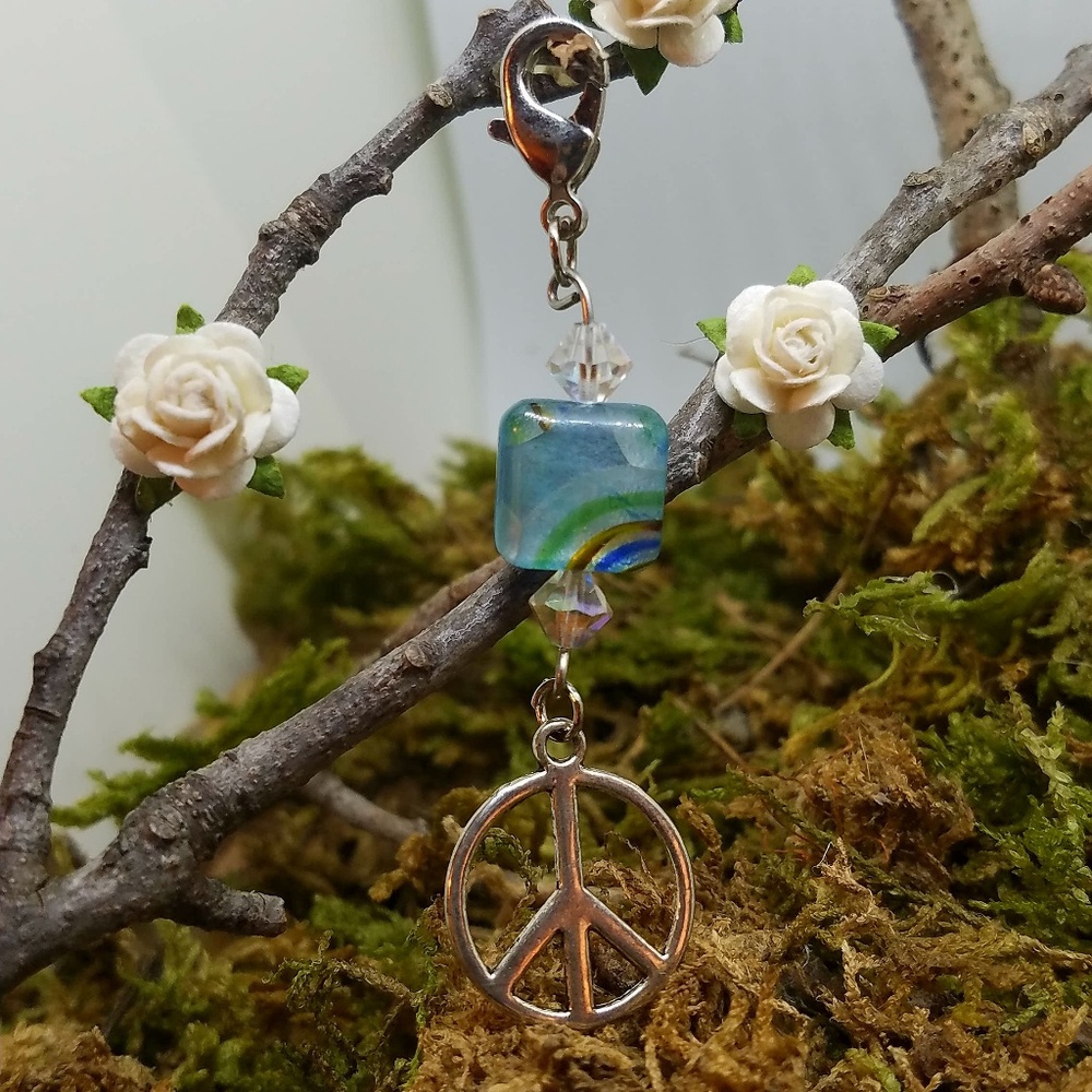 BUNDLE TO SAVE!  Peace! Beaded Charm Clip